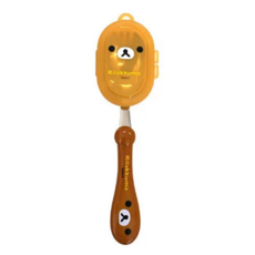 리락쿠마 페이스 편한스푼 포카락 포크숟가락 브라운, 1개, 포카락+케이스