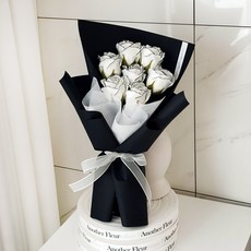 [어나더플레르]명품 고급 장미 7송이 꽃다발 기념일 생일 졸업 축하, 1개, 라인화이트