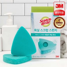 3M 스카치브라이트 욕실 스크럽 스펀지 2P 1세트, 3M 스카치브라이트 욕실 스크럽 스펀지 2P, 1세트