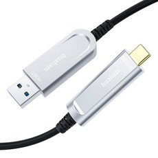 후아함 USB 광섬유 케이블 50FT 독일 실리콘 라인 칩이 장착된 10GBPS 액티브 2세대 케이블 로지텍 4K 카메라 VR 화상 회의 산업 시스템용 장거리, 33FT