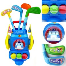 로보카폴리 굿샷 골프세트 스포츠놀이 골프채 드라이버 아이언 퍼터 홀컵 깃발 가방 유아