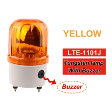 LTE-1101 AC110V 220V 빨간색 노란색 녹색 회전 경고등 램프 산업용, DC 12V, Yellow Sound, 1개