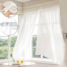 벨크로 창문 붙이는 찍찍이 고급 쉬폰 레이스 커텐