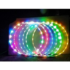 LED 훌라후프 운동 피트니스 배터리 댄스 감량 체중 조명 라이트 서클 라이트 다이어트, 1개, 10등 7색 변환 60cm, 1g