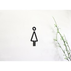 화장실표지판 남녀화장실 도어사인 화장실문패 아크릴스카시, 검정 여