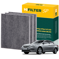 하이필터 현대 자동차 쏘나타 활성탄 에어컨필터, 3개, YF 쏘나타 HI-B002