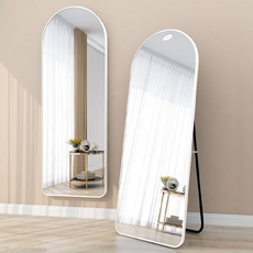 루나글램 아치형 스탠드 벽걸이 전신거울 1700, 화이트