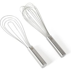 마사 스튜어트 리치번 2pc 12인치 스테인리스 스틸 풍선 & 플랫 휘스크 - 새틴 마감