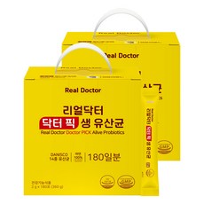 리얼닥터 닥터픽 생유산균 2g*180포 프로바이오틱스 신바이오틱스 다니스코 특허 14종 유산균 대장 비피더스균 4종 온가족면역유산균 남재현박사, 2박스, 180회분