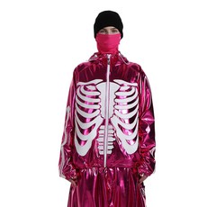 MELLOW SKULL HOODED JACKET PINK