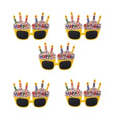 파티안경 생일안경5개입 선글라스 컵케익안경 유니콘안경, [CB_01_26] 캔들_옐로우5개입
