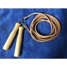 真皮跳繩木柄，適用於武術拳擊訓練, 1個