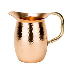 Old Dutch 솔리드 해머드 워터 피처 브래스 핸들 포함, Copper, 1893ml, 1개