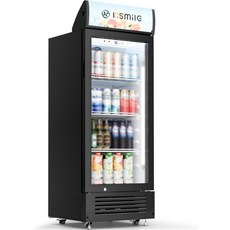 Kismile 6 Cu.Ft 상업용 냉장고 바퀴가 달린 음료 쿨러 잠금 및 키 조절 가능한 선반 바 레스토랑 또는 가정용 이중 템퍼드 유리 도어 음료 냉장고, Black, 6 Cu.ft With Sign