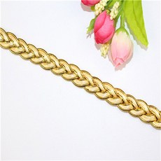 리본 장식 레이스 바느질 용품 원단 화이트 트림 파티 네트 웨딩 야드 스타일 가지 액세서리 부드러운 4 DIY 골드, [01] 2Yards, gold, 1개