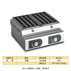 章魚丸子機 瓦斯章魚燒機 電熱章魚燒烤盤 魚丸機 丸子機 點心機 雞蛋糕機 章魚燒爐, 瓦斯款56孔