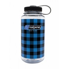 NALGENE 寬嘴水壺 1000cc, 藍色格子(限量款), 1個