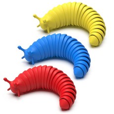 Cevioce 감각 피젯 장난감 성인 청소년 어린이 3피스 멋진 가제트 책상 피젯 슬러그 장난감 자폐증 ADHD 불안 스트레스 완화 장난감 크리스마스 스타킹 스터퍼 선물 남성, Large-L-3PCS