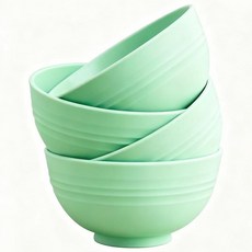 GZTFPQ Wheat Straw Bowls 4 PCS Unbreakable & Lightweight Dinnerware Set Microwave Dishwasher Saf, 2-핑크