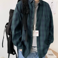 체크 남방 루즈핏 캐주얼 남녀공용 남성 체크 셔츠 가을 아우터
