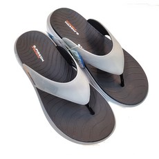 G.PIGEON 足弓氣墊運動拖鞋 夾腳拖鞋 防水防滑橡膠底居家拖鞋, 淺灰色,39號