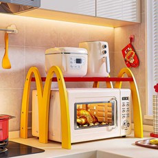 전자레인지 수납선반 밥솥 오븐 주방가전 수납 선반, 고정식 / 레드옐로우