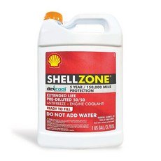 油工廠 SHELL ZONE EXTENDED LIFE 50% 水箱精 長效預混50/50防凍劑+引擎冷卻劑 5年/150 000英里保護 3.785L, 1個, 不限燃料類型