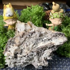 貴州氟氯石膏晶簇擺件，獨特雙面景觀，附壓克力座，礦石收藏品, 1個