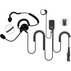 PRYME 라디오 PRIME® SPM-1400-M11 패트리어트™ 이어폰 노이즈 캔슬링 마이크 인라인 유선 PTT 버튼이 장착된 백헤드 경량 헤드셋 - 피팅 모토로라/모토TR, PRYME® 라디오 PRIME® SPM-1400-M