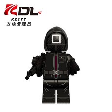 오징어게임 한국 드라마 시리즈 레고호환 블록 피규어 블랙 관리자 캐릭터 미니피규어, 1개, K2277 4cm