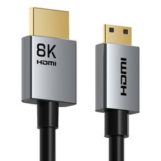 케이블타임 8K 60Hz Mini HDMI to HDMI 2.1 양방향 모니터 케이블, 2m, 1개