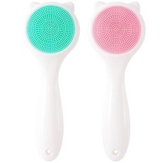 HINZIC 실리콘 수동 페이스 스크러버 2개 부드러운 페이스 스크러버 각질 제거제 방수 피부 친화적인 페이스 클렌징 브러시 블랙헤드 화이트헤드 메이크업 잔여물 제거용 -, 67g