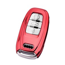 더조은셀러 아우디 A6 7 4 Q8 5 7 키케이스 키홀더 풀커버 클리어뷰, 아우디 CV-01 - 레드