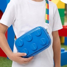 옥스포드 아동용 블럭 슬링백 가벼운 유아 외출용 가방 소지품 보관 미니백 블루