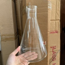 實驗室用錐形瓶，耐熱玻璃材質，化學實驗必備，刻度精準，實驗器材, 1個, 1L