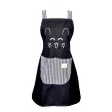 방글방글 고양이 블랙 얼룩방지앞치마 유니폼 애견보호소 업소용