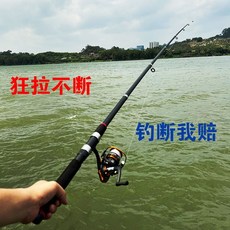 海桿套裝全套特價遠投竿拋竿海竿釣魚竿鰱鱅釣竿野釣釣魚竿成人, 3軸200塑鋼漁輪,1.8米