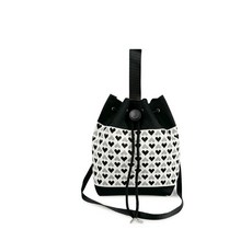 여성 크로스백 조리백 니트 버킷백 가방 블랙줄하트 plu+445mJ