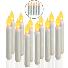 종교 행사 LED 양초 꺼지지 않는 촛불 12개입, 화이트