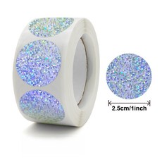 [도트 반짝이 스티커 롤 3종] 글리터 스티커 500매 / 감성 포장 데코 라벨용, 동그라미