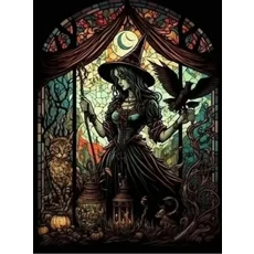 스테인드 글라스 DIY 전체 120 색상 AB 요정 먼지 다이아몬드 페인팅 크로스 스티치 까마귀 마녀 패턴 키, 10 AB FD Round 80x110, 06 녹색