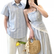 커플 시밀러룩 티셔츠 하와이안 바캉스 여행 반팔 긴팔 휴양지 웨딩촬영 패밀리룩 원피스 드레스