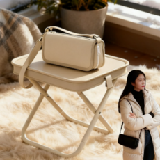 AEGEN 초경량 휴대용 접이식 캠핑 의자, 베이지, 1개