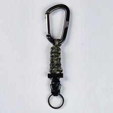 Gearlab Outdoors 戶外戰術傘繩D環掛鉤 手工編織附打火石 多功能鑰匙扣, 迷彩(第一代), 1個