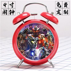 鬧鐘4寸赛罗奥特曼超人男孩女孩闹钟超大声打铃静音卡通儿童动漫文具, 1個, 捷德01红色,高质量电池款夜灯闹钟【送2节电池】