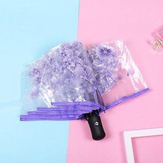 甜美透明自動摺疊傘 晴雨兩用遮陽傘