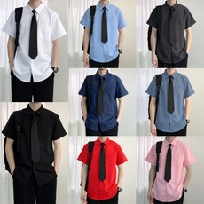 팔레트 각카라 포켓 남자 반팔 셔츠 넥타이 교복세트