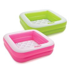 雙層方形球池兒童充氣游泳池家庭水池嬰兒沙池澡浴盆, 57100:86x86x25cm