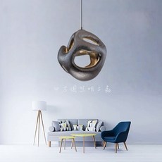 四方圓LED照明 金色年代 E27不規則線條造型餐吊燈, GA11-5203