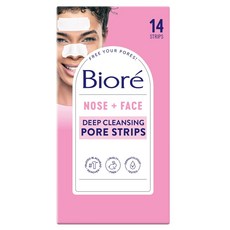 Bioré 노즈 페이스 딥클렌징 모공 스트립 블랙헤드 제거 및 모공 막힘 방지 총 14개, 1개, 14개입